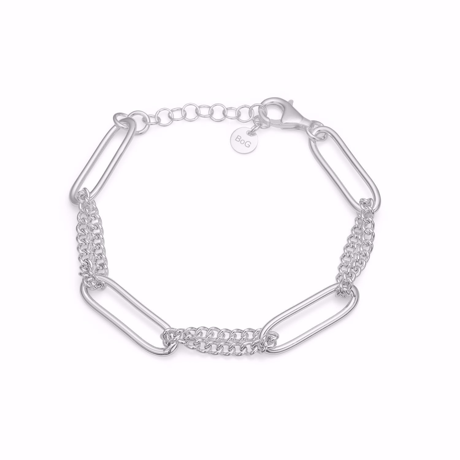 0005522_seville-solv-panser-og-flad-anker-armband-8967 Seville Jewelry armbånd - sølv - Billede 1