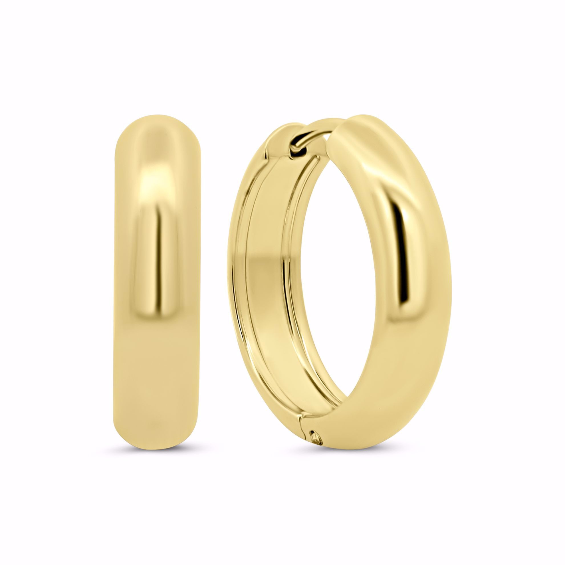 0009990_creoler-14mm-guldfarvet-rustfrit-stal-co88-8ce-70653 CO88 Hoops øreringe - PVD guldbelagt - Billede 1
