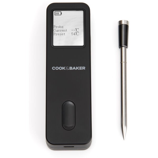 100438787 C-B TRÅDLØSTERMOMET SORT M-APP Cook & Baker trådløst stegetermometer - Billede 1