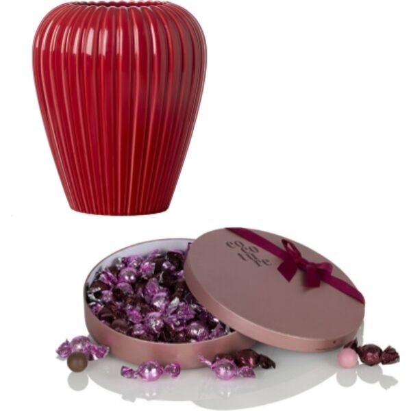 100467268 ESLAU VASE LILJE 20 CM RØD Eslau by Erik Bagger & Cocoture gavesæt - Billede 1