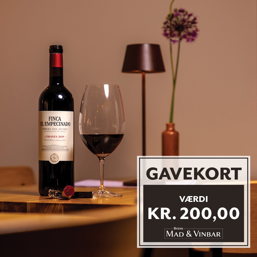 Gavekort Vinbaren 200 Gavekort til Byens Mad & Vinbar - 200kr - Billede 1