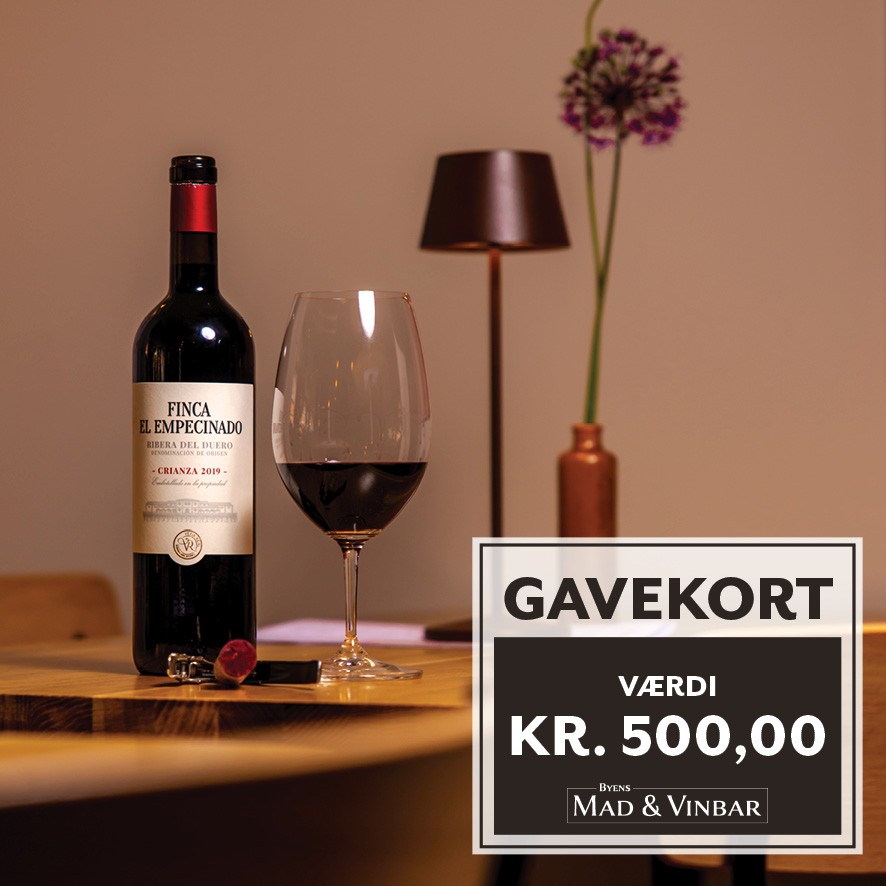 Gavekort Vinbaren 500 Gavekort til Byens Mad & Vinbar - 500kr - Billede 1